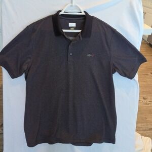 Greg Norman‎ Polo Shirt Mens Size L Black Shark Golf Casual Short Sleeve